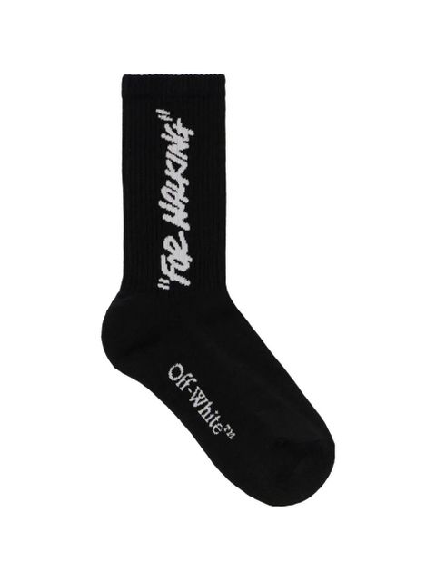 Off-White quote mid-calf socks - Black - zdjęcie produktu nr 1