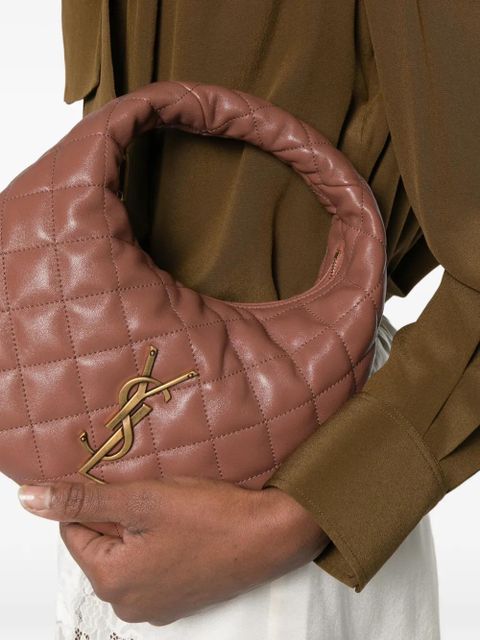 Saint Laurent baby Icarino quilted logo tote bag - Brown