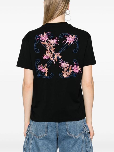 Off-White Arrows-embroidered cotton T-shirt - Black