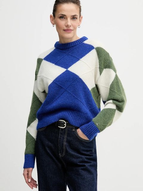 Tommy Hilfiger sweter z dodatkiem alpaki damski kolor niebieski WW0WW47464 - zdjęcie produktu nr 1