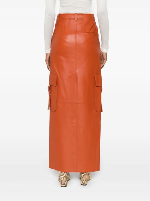 ZIMMERMANN Illustration leather maxi skirt - Orange