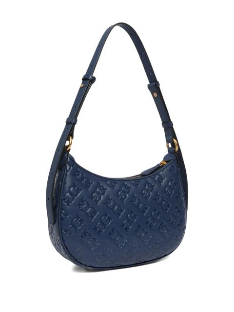 PINKO debossed-logo half-moon shoulder bag - Blue - zdjęcie produktu nr 2