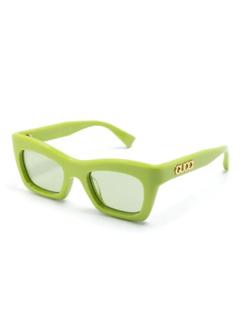 Gucci Eyewear rectangle-frame sunglasses - Green - zdjęcie produktu nr 2