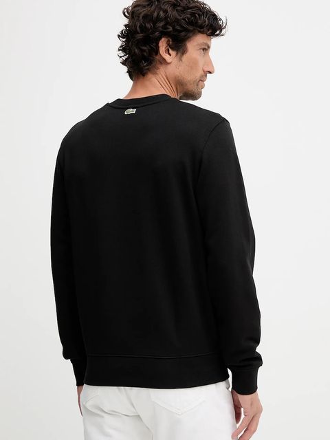 Lacoste bluza bawełniana kolor czarny z nadrukiem SH2736