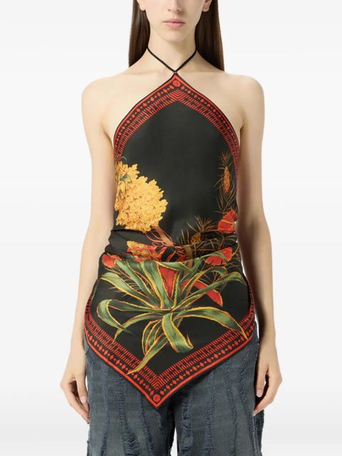 Blumarine floral twill top - Black