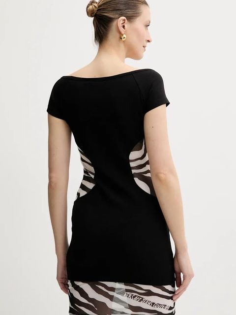 Versace Jeans Couture sukienka kolor czarny mini dopasowana 78HAO9A6 J0020 - zdjęcie produktu nr 2