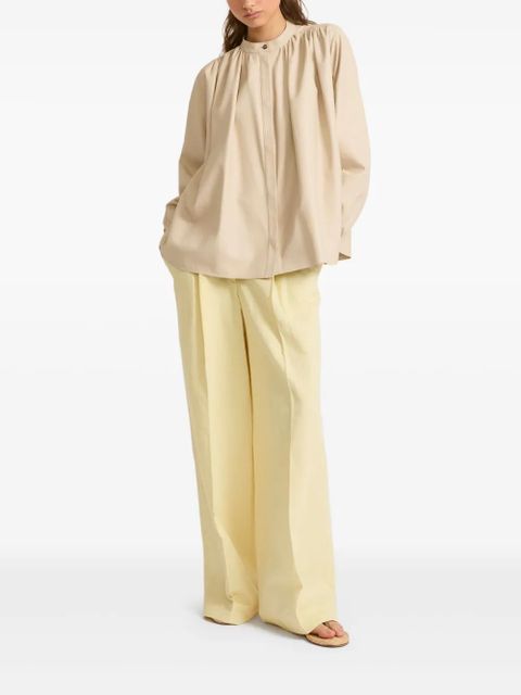 Yves Salomon pleated leather shirt - Neutrals - zdjęcie produktu nr 2