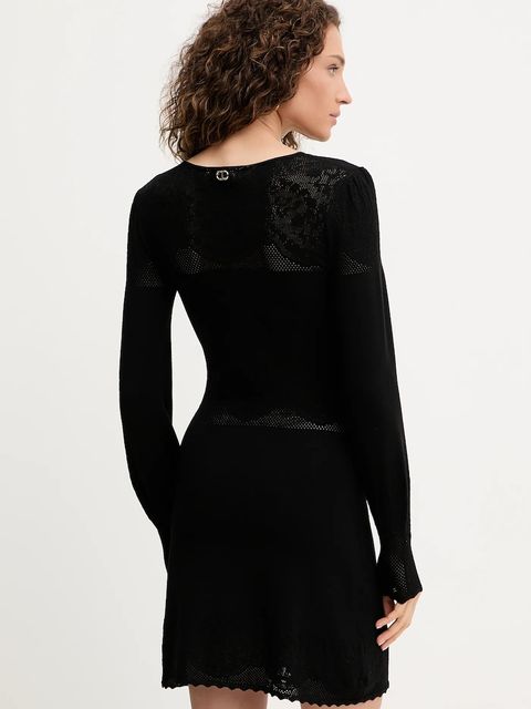 Twinset sukienka kolor czarny mini prosta 252TP3083 - zdjęcie produktu nr 2