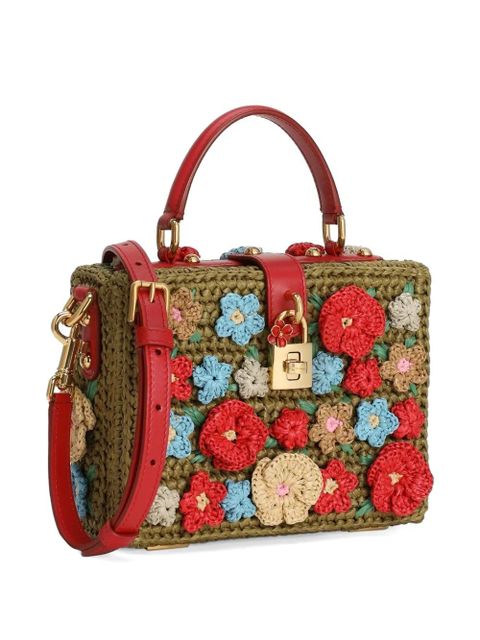 Dolce & Gabbana Dolce Box raffia crochet handbag - Green