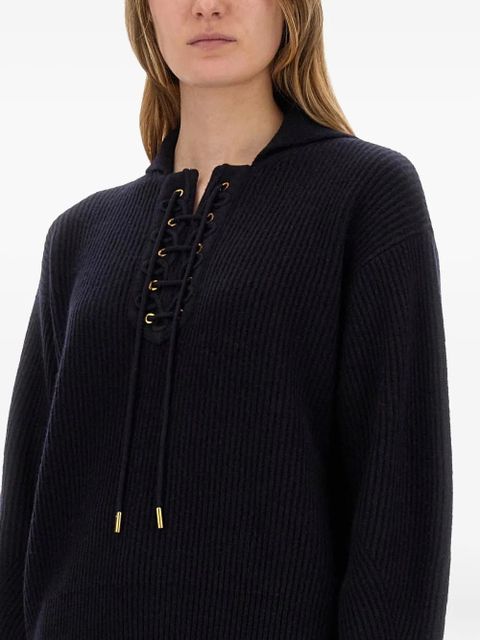 Max Mara lace-up ribbed sweater - Blue - zdjęcie produktu nr 2