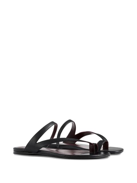 KHAITE Aimee leather flat sandals - Black - zdjęcie produktu nr 2