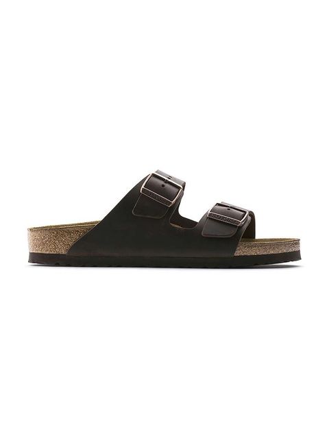 Birkenstock klapki skórzane Arizona damskie kolor brązowy 52533 - zdjęcie produktu nr 1