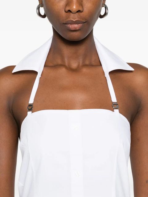 Coperni halterneck button-front dress - White