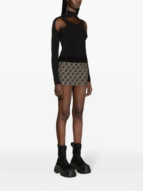 MISBHV monogram intarsia-knit miniskirt - Grey