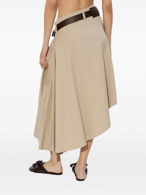 LOEWE belted asymmetric midi skirt - Neutrals