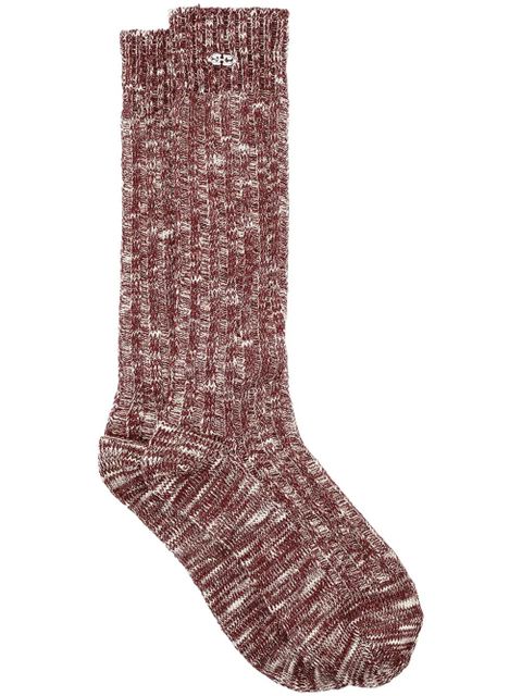 GANNI ribbed socks - Brown