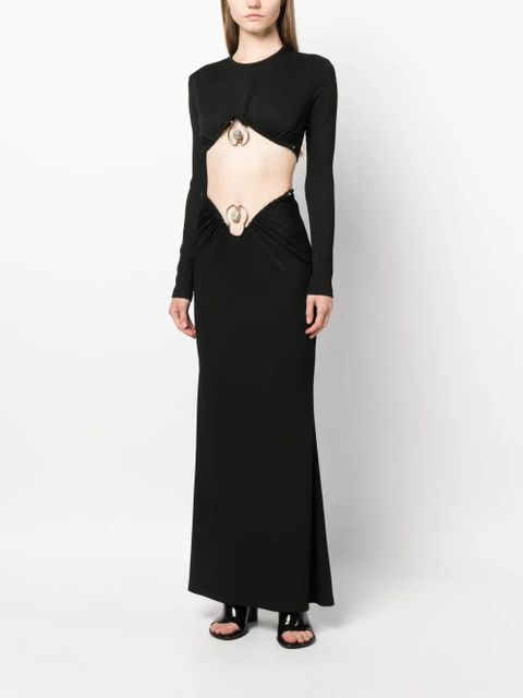 Christopher Esber Orbit ruched maxi skirt - Black - zdjęcie produktu nr 2