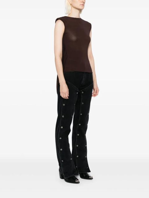 Jean Paul Gaultier asymmetric hem blouse - Brown