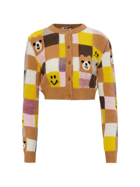 Moschino patchwork-pattern cardigan - Brown - zdjęcie produktu nr 1