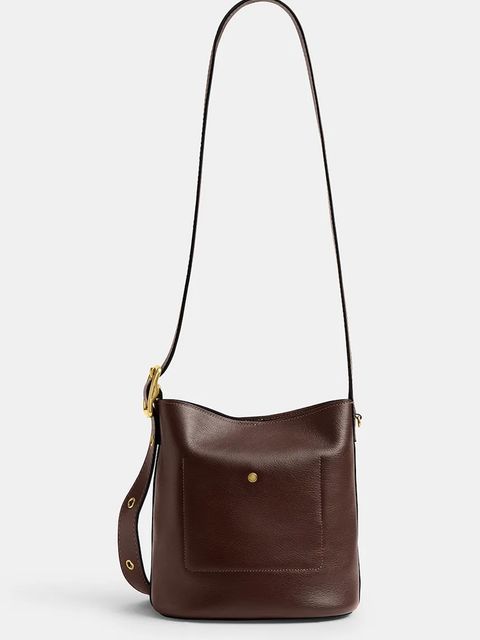 Coach torebka skórzana Bleecker Bucket Bag 21 kolor brązowy CCX07 - zdjęcie produktu nr 2