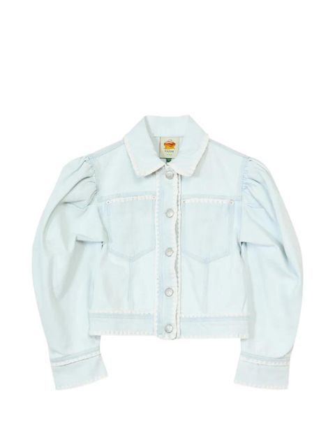 FARM Rio puffed sleeves trim jacket - Blue - zdjęcie produktu nr 1