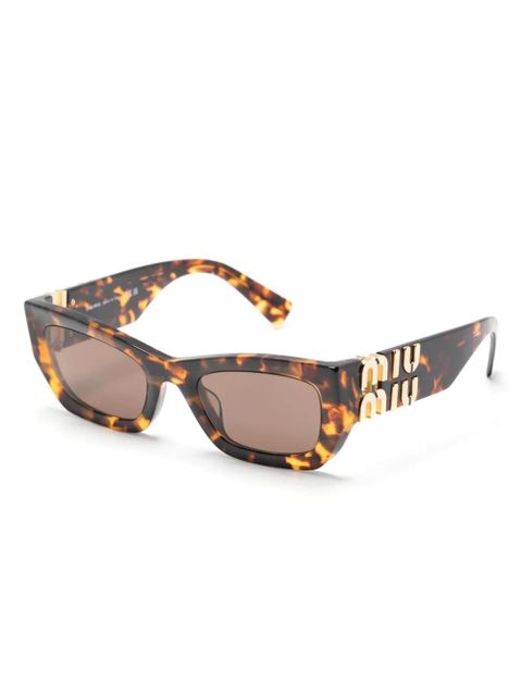Miu Miu Eyewear tortoiseshell logo-plaque sunglasses - Brown - zdjęcie produktu nr 2