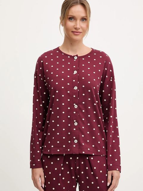 United Colors of Benetton koszula piżamowa damska kolor bordowy 3ZMB3M07R - zdjęcie produktu nr 1