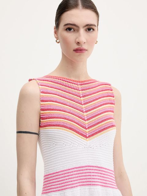 United Colors of Benetton sukienka kolor różowy maxi rozkloszowana 1194EV02A