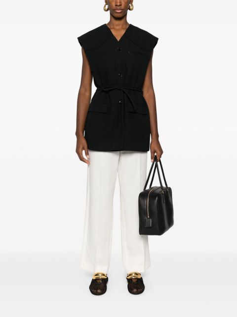 TOTEME straight-leg cropped trousers - White