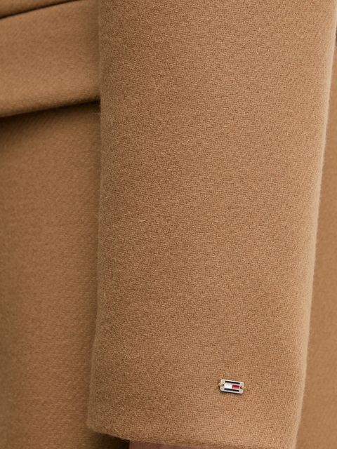 Tommy Hilfiger płaszcz z dodatkiem wełny kolor brązowy WW0WW46547
