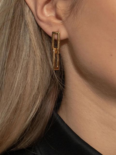 Jil Sander Rectangular Frame earrings - Gold