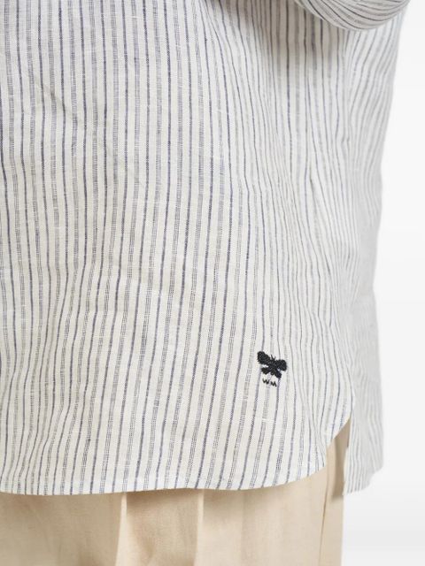 Weekend Max Mara striped chest-pocket linen shirt - Blue