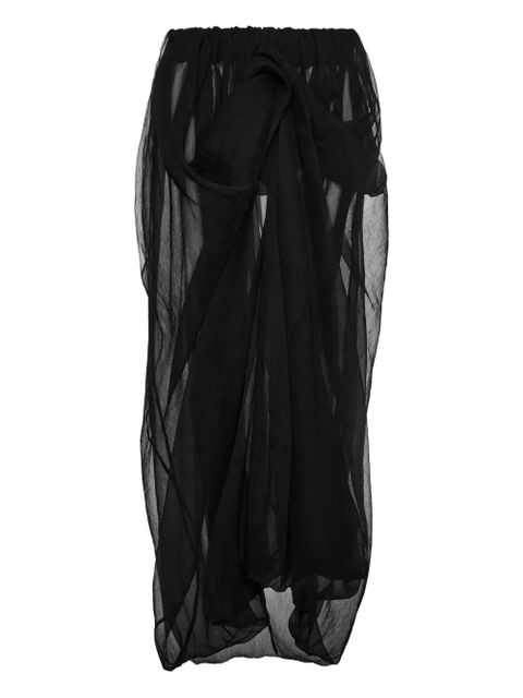 Magda Butrym draped ruffled long skirt - Black