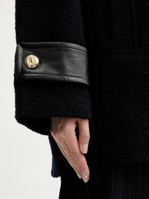 Pinko płaszcz z domieszką wełny kolor granatowy 105559 A2SH - zdjęcie produktu nr 2