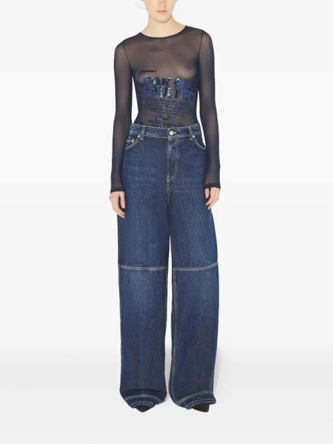 Jean Paul Gaultier The Cut-Out wide-leg jeans - Blue - zdjęcie produktu nr 2