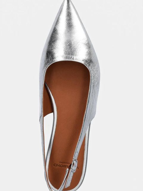 Vagabond Shoemakers baleriny skórzane HERMINE kolor srebrny z odkrytą piętą 5733-183-79