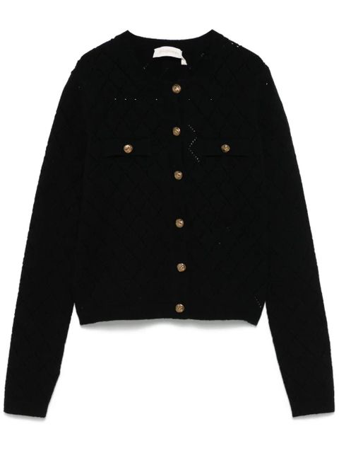ZIMMERMANN Illustration Pointelle cardigan - Black
