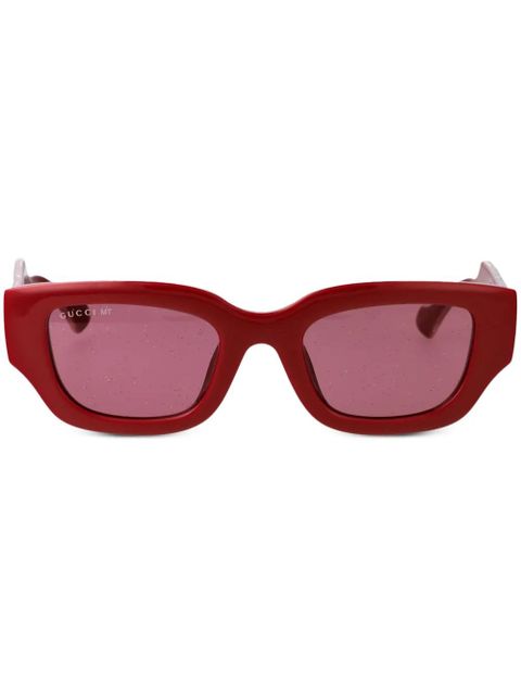 Gucci Eyewear GG rectangle-frame sunglasses - Red - zdjęcie produktu nr 1