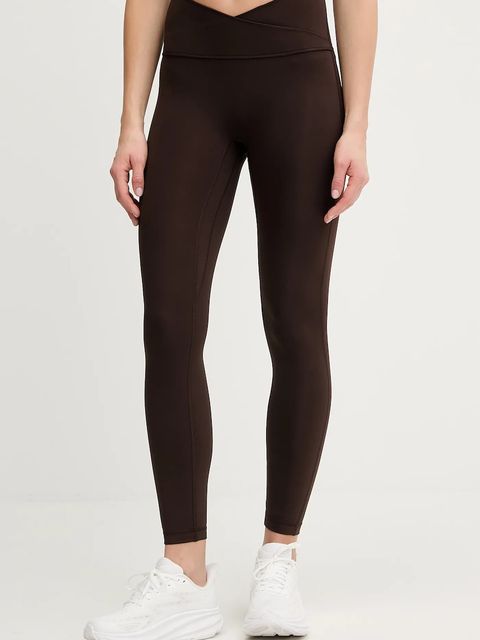 adidas Performance legginsy treningowe damskie kolor brązowy gładkie KT3284 - zdjęcie produktu nr 1