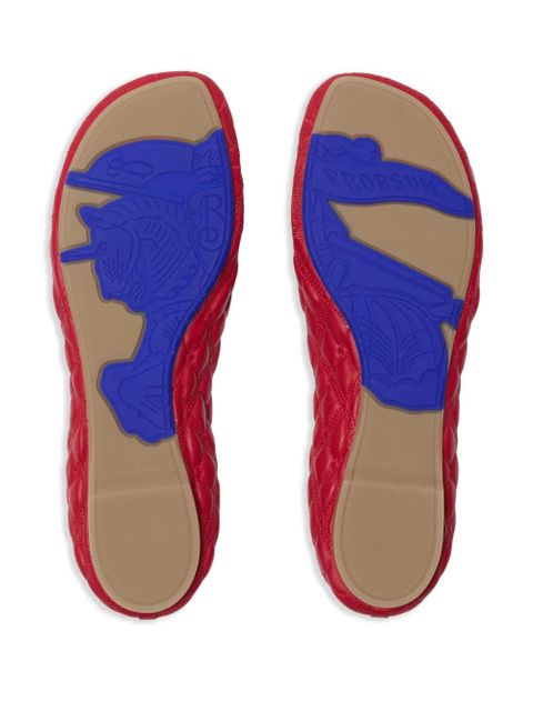 Burberry Sadler leather ballerina shoes - Red