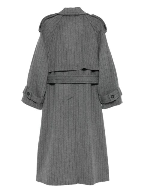Sportmax AROLD pinstriped belted coat - Grey