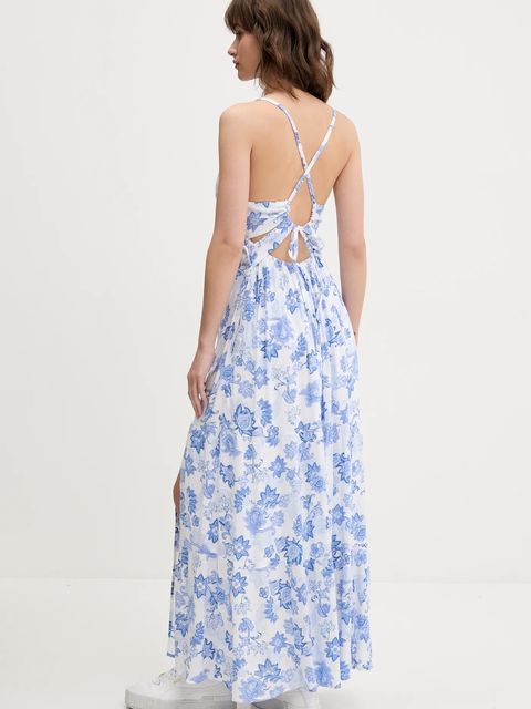 Hollister Co. sukienka kolor niebieski maxi rozkloszowana KI359-5028