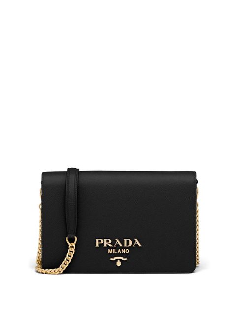 Prada logo-lettering Saffiano leather shoulder bag - Black - zdjęcie produktu nr 1