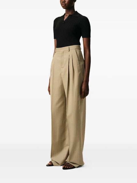 AMI Paris high-waisted striped trousers - Neutrals