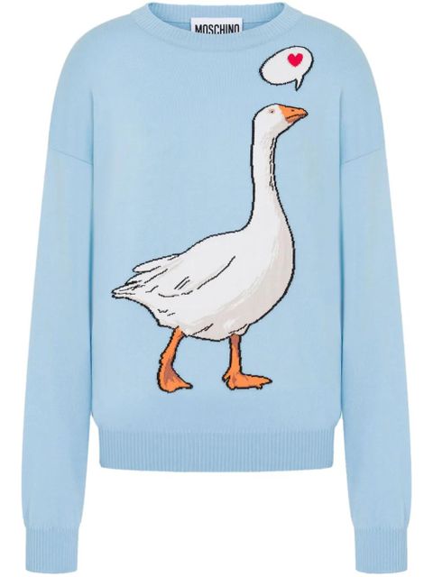 Moschino goose-motif sweater - Blue - zdjęcie produktu nr 1
