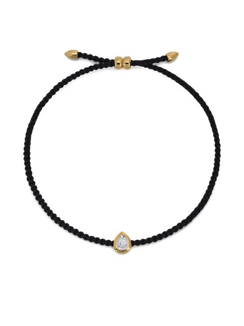 Monica Vinader 18K gold-vermeil pear-diamond cord bracelet - Black - zdjęcie produktu nr 1