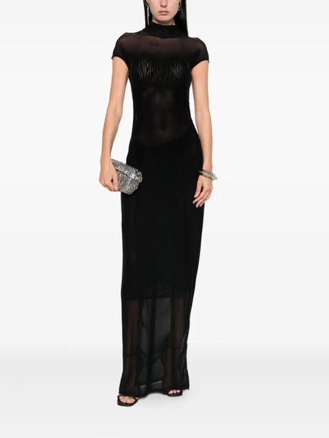 Jean Paul Gaultier mesh-panelled maxi dress - Black