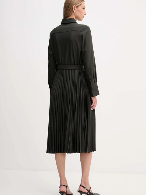 Tommy Hilfiger sukienka kolor zielony midi rozkloszowana WW0WW46582