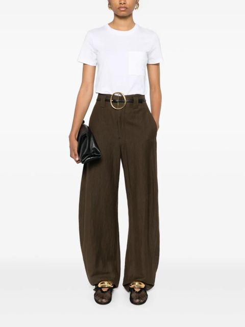 Max Mara monogram-embroidered cotton T-shirt - White