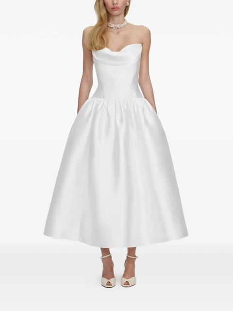 Self-Portrait sweetheart flared midi dress - White - zdjęcie produktu nr 1